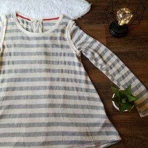 Rewind Grey Cream Striped Lace Long Sleeve